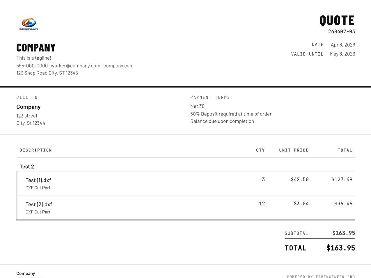 Customer Quote Generator